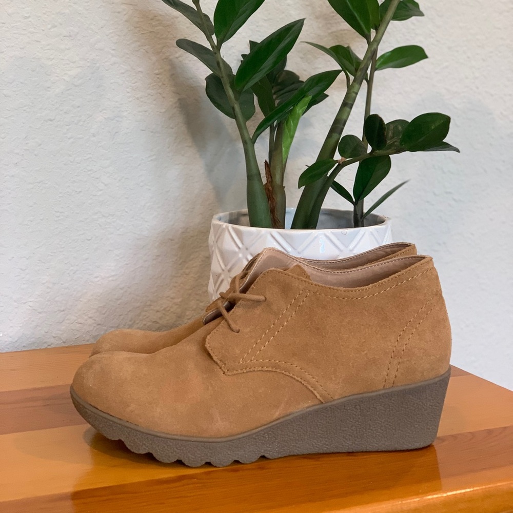 Lands End Suede Heel Bootie